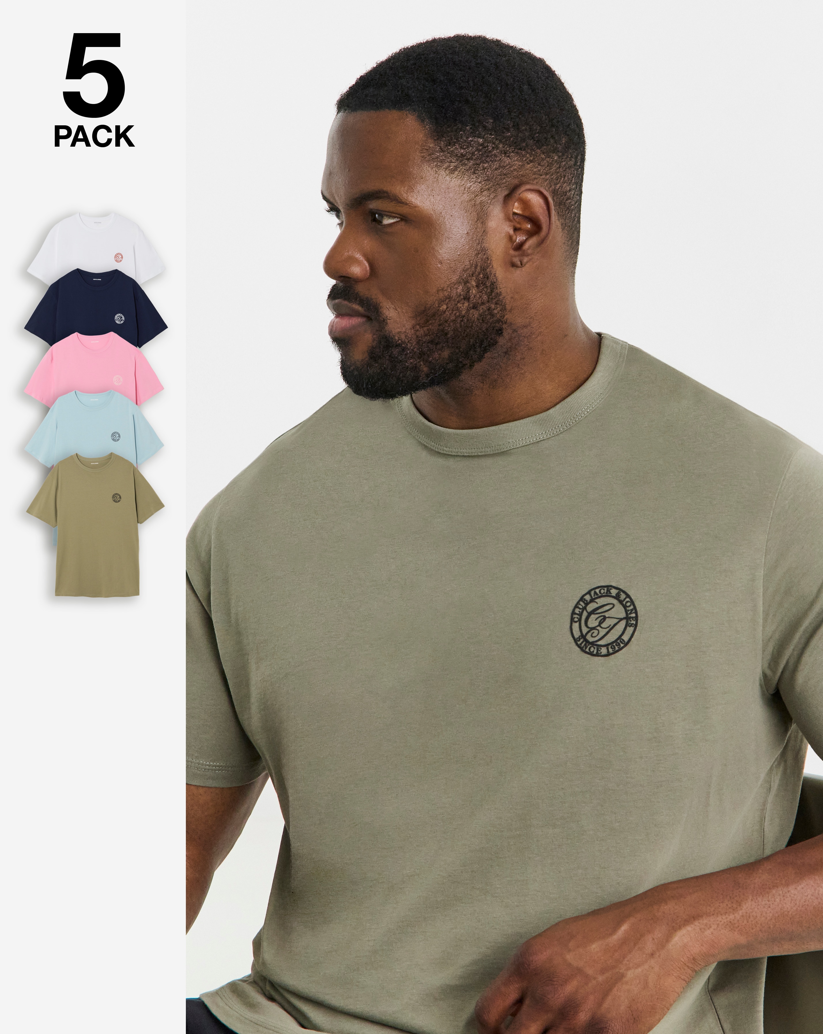 Jack & Jones Alliance T-Shirt 5 Pack