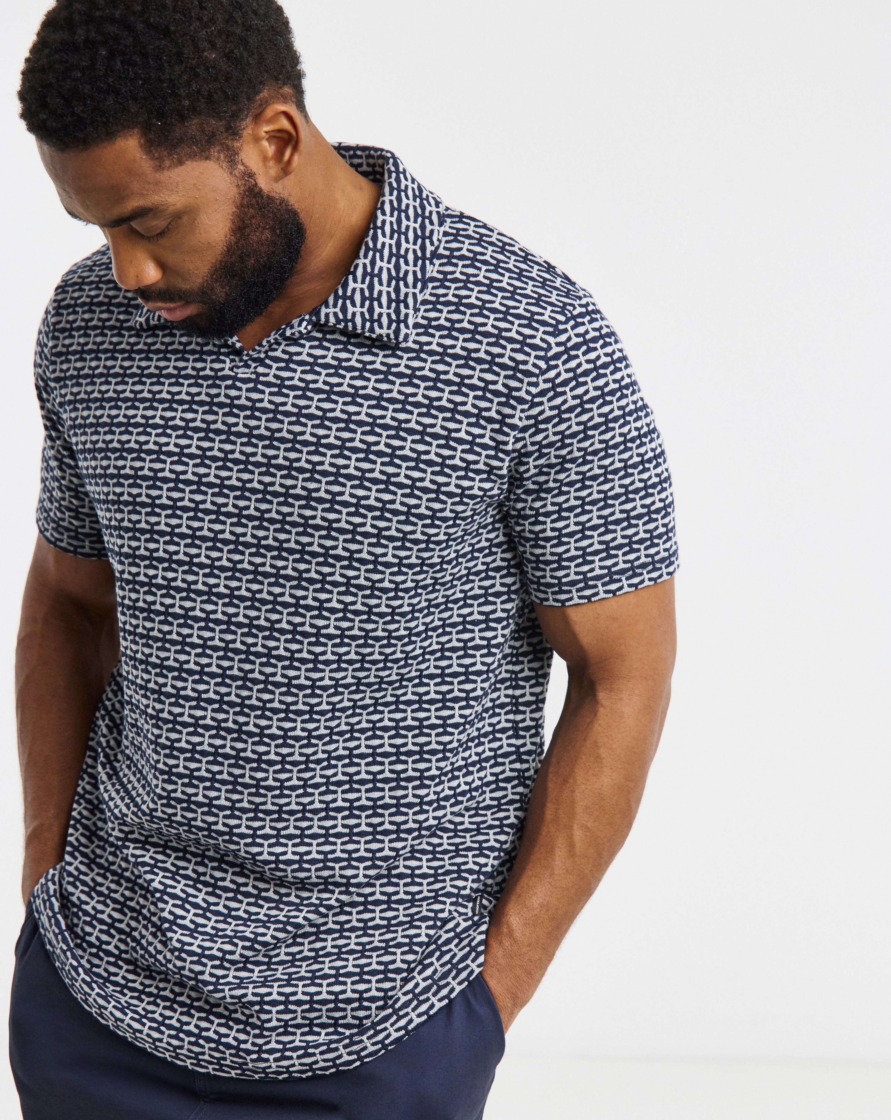 New In - Jack & Jones Eli Jacquard Knit Polo