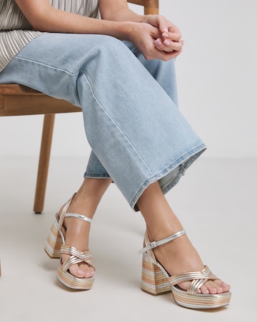 Lupin Multi Strap Platform Heels - Wide Fit (E)