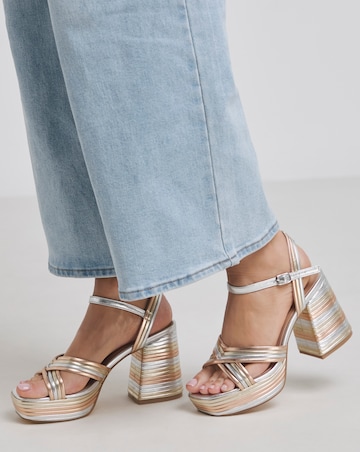 Lupin Multi Strap Platform Heels - Wide Fit (E)