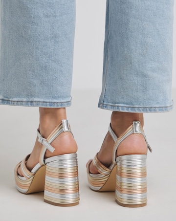 Lupin Multi Strap Platform Heels - Wide Fit (E)