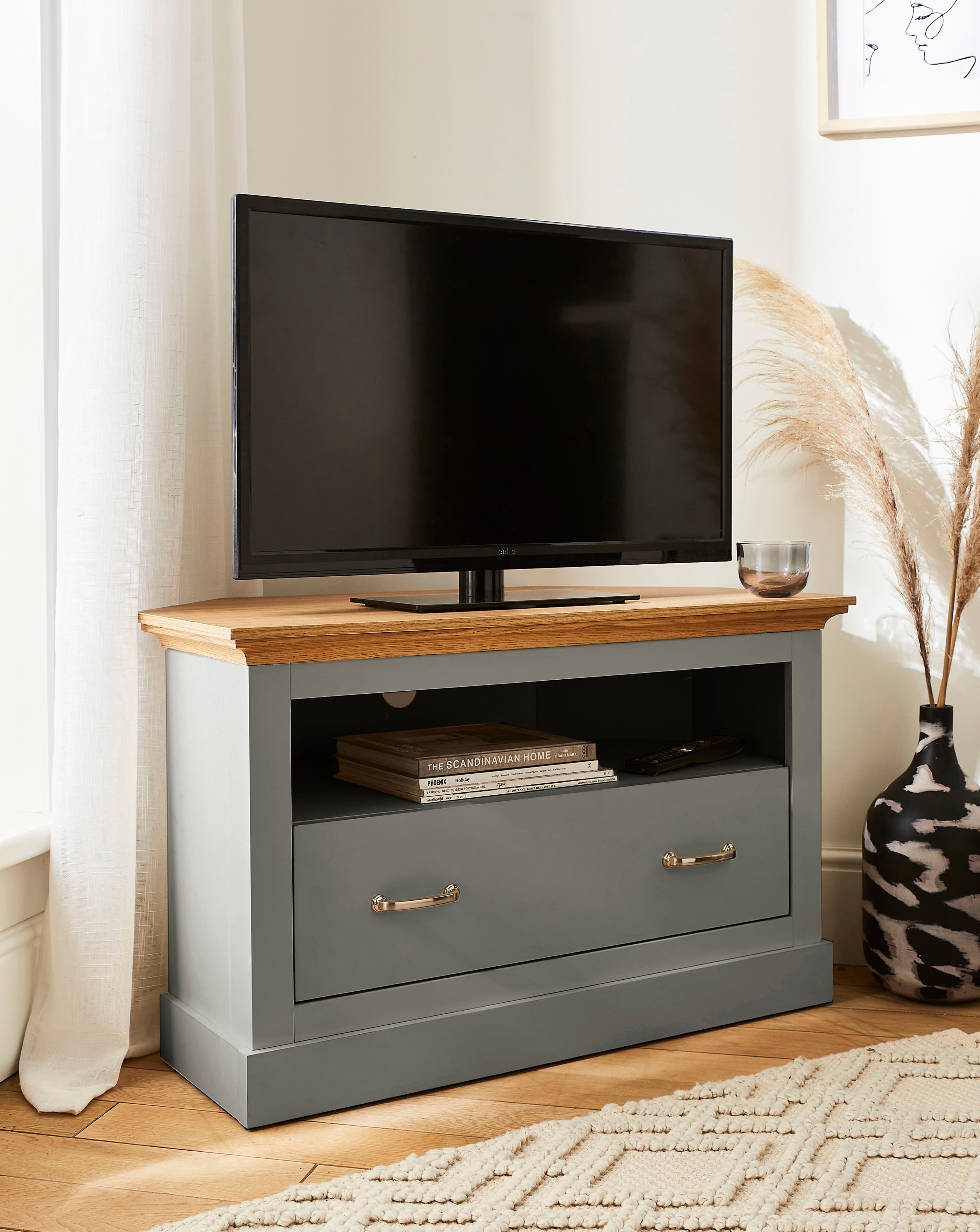 Julipa Ashford Corner TV Unit - Grey