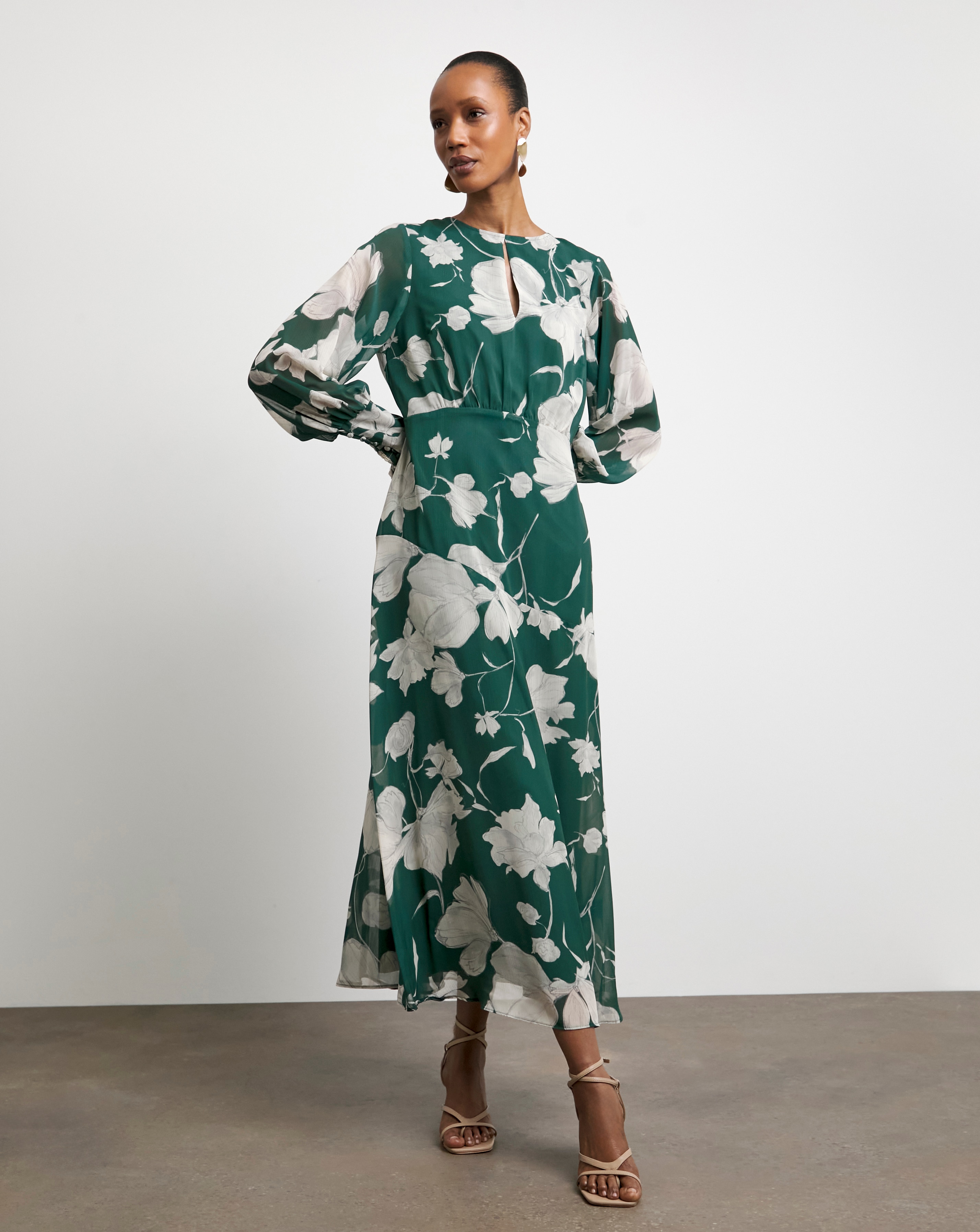 Joanna Hope Long Sleeve Maxi Dress