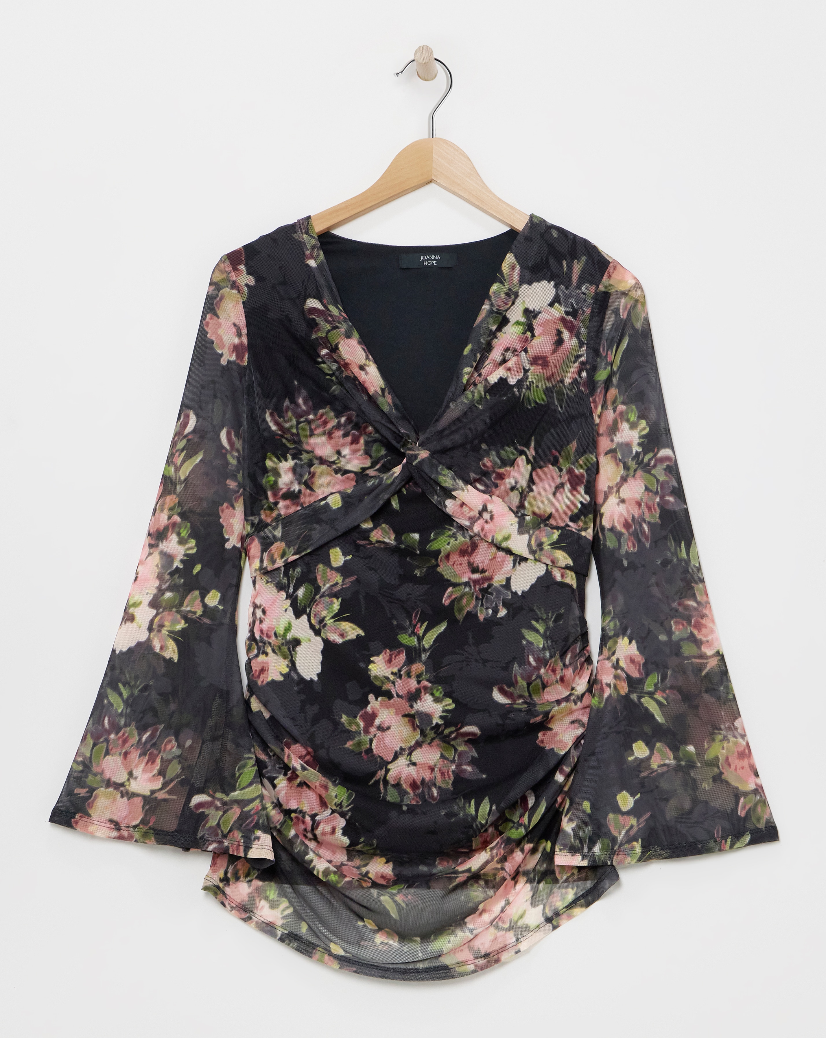 Joanna Hope Mesh Twist Top