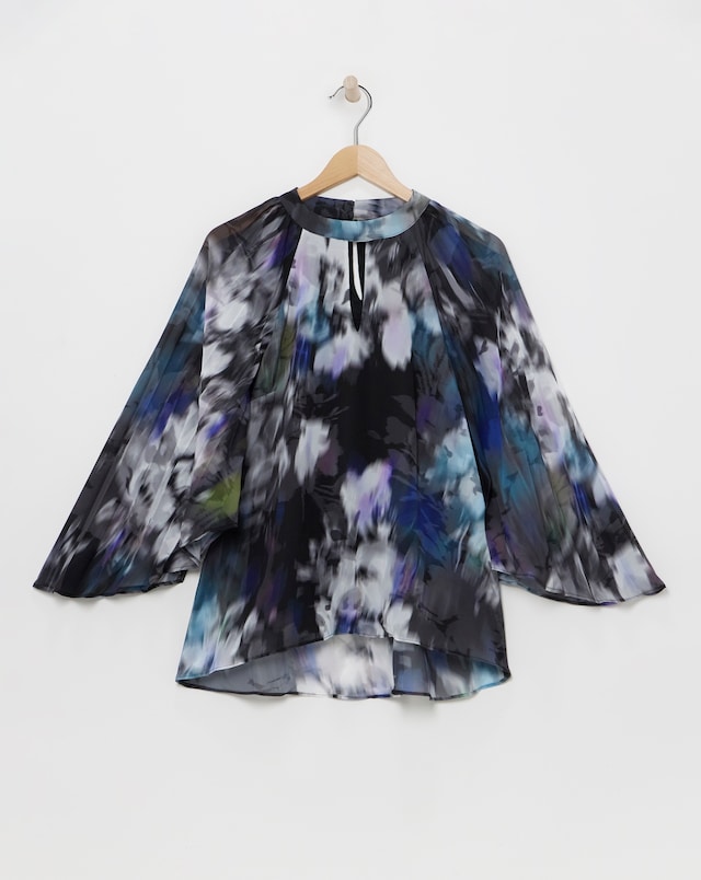 Joanna Hope Keyhole Pleated Blouse