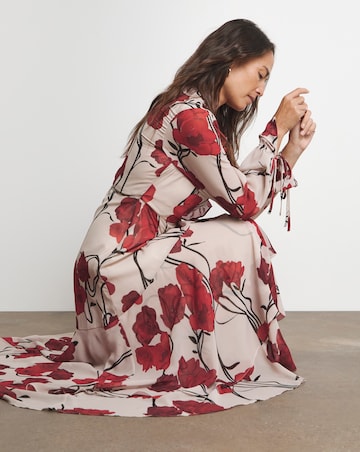 Joanna Hope Maxi Ruffle Wrap Dress