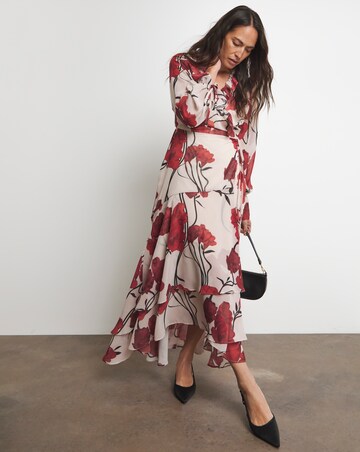 Joanna Hope Maxi Ruffle Wrap Dress