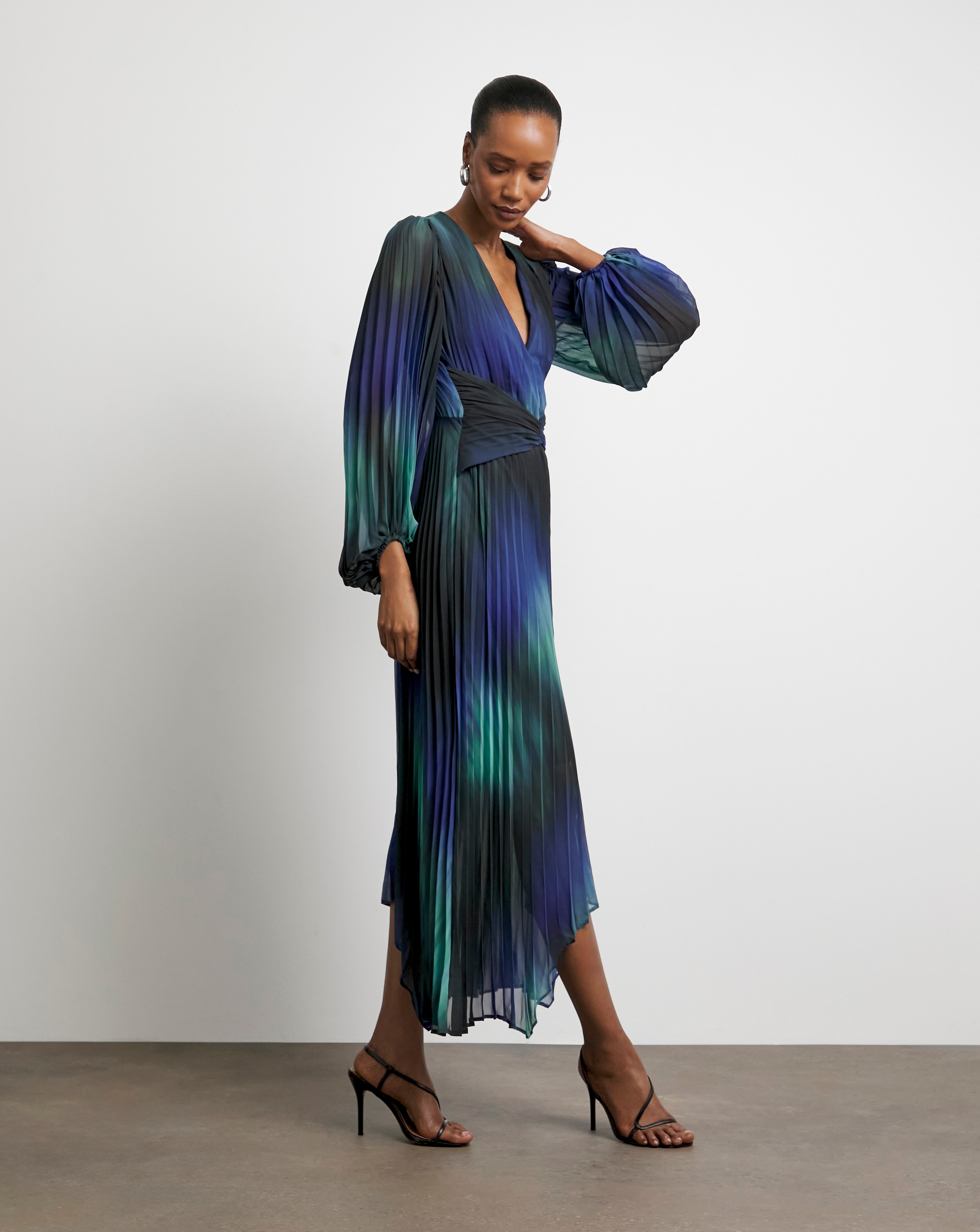 Joanna Hope Aysmmetric Pleated Dress