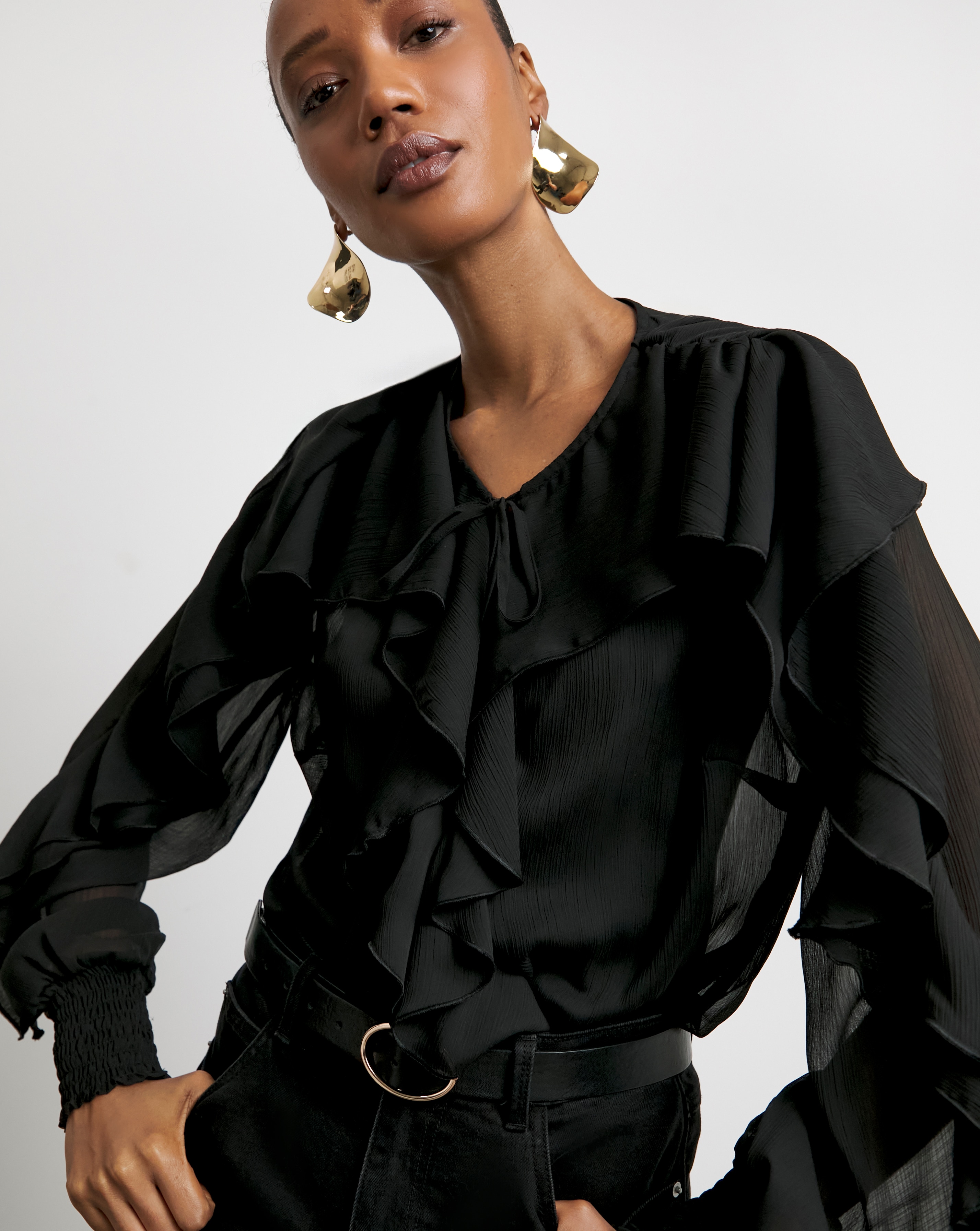 Joanna Hope Romantic Ruffle Blouse