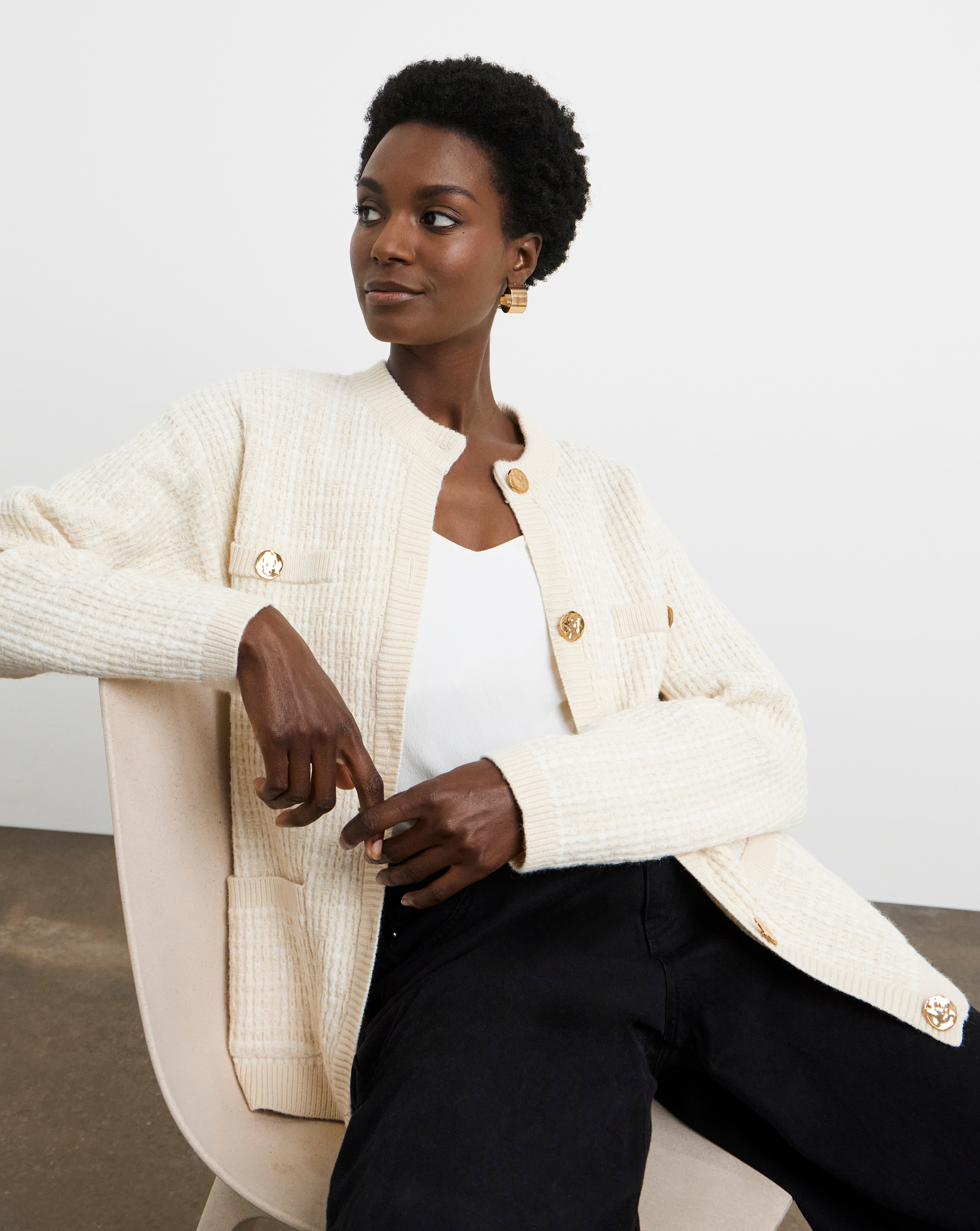 Joanna Hope Boucle Knit Cardigan