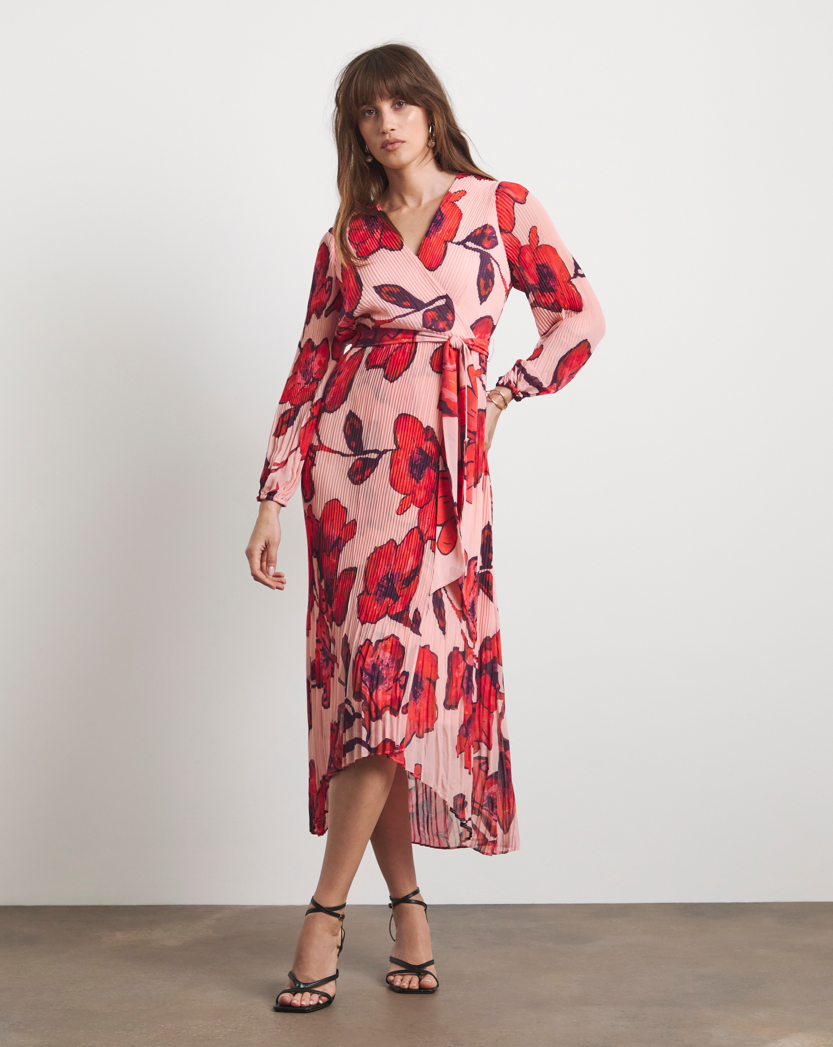 Joanna Hope Pleated Wrap Dress