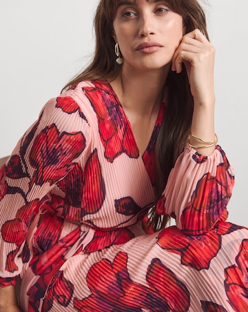 Joanna Hope Pleated Wrap Dress