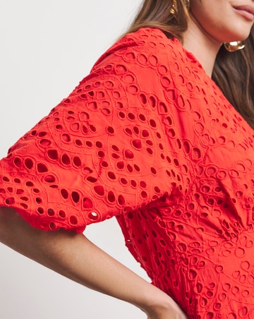 Joanna Hope Puff Sleeve Broderie Dress