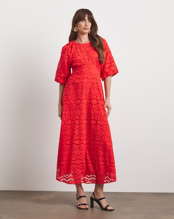 Joanna Hope Puff Sleeve Broderie Dress