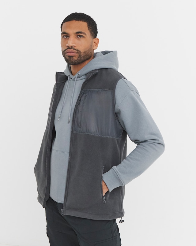 Fleece Lined Gilet - Charcoal