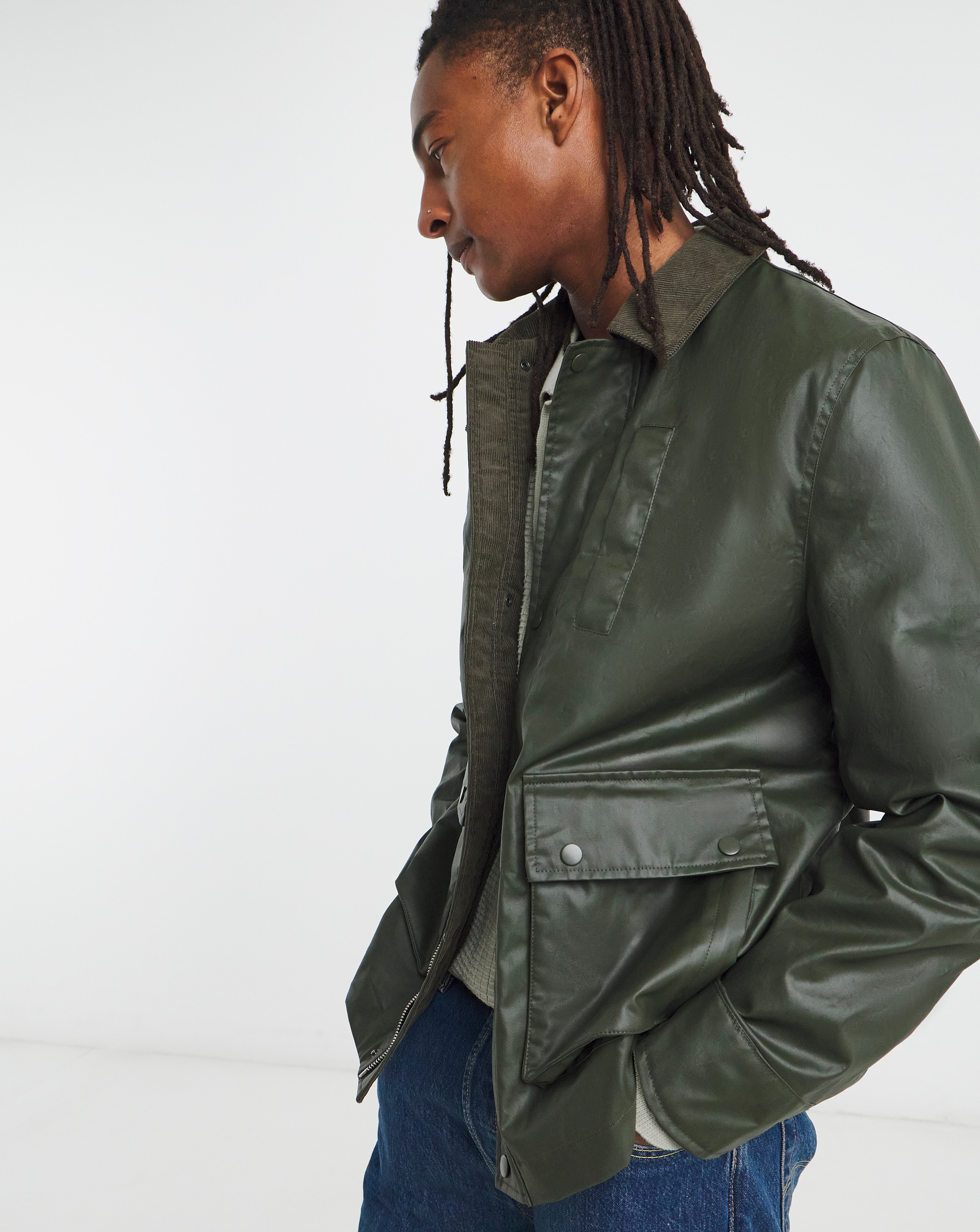 New In - Cord Collar Wax Jacket