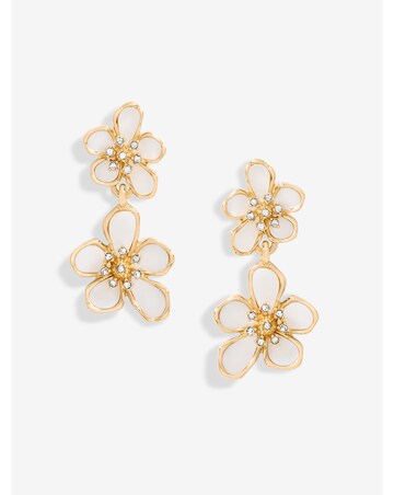 Jon Richard Gold Plated Mother Of Pearl Floral Earrings