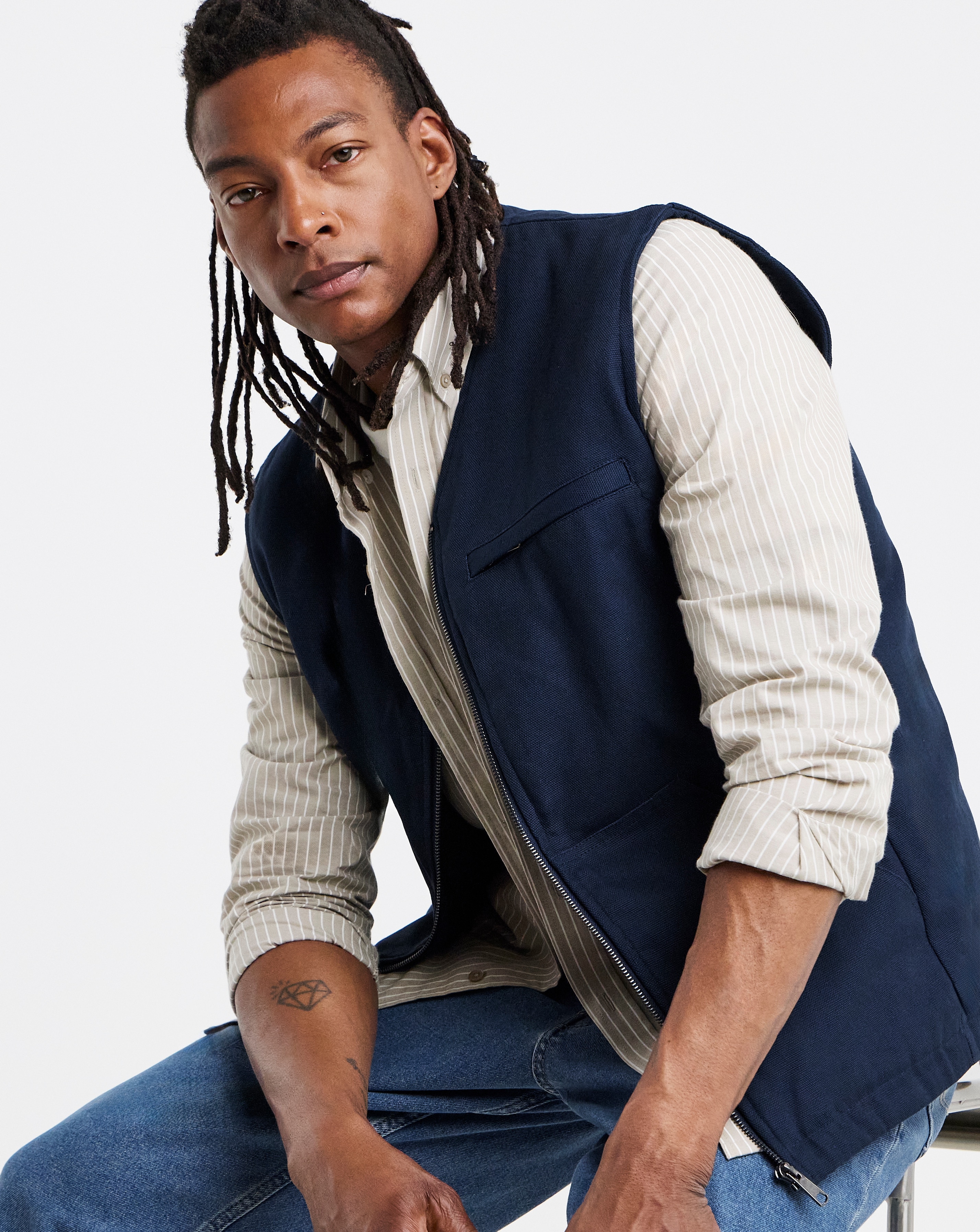 Twill Washed Padded Gilet