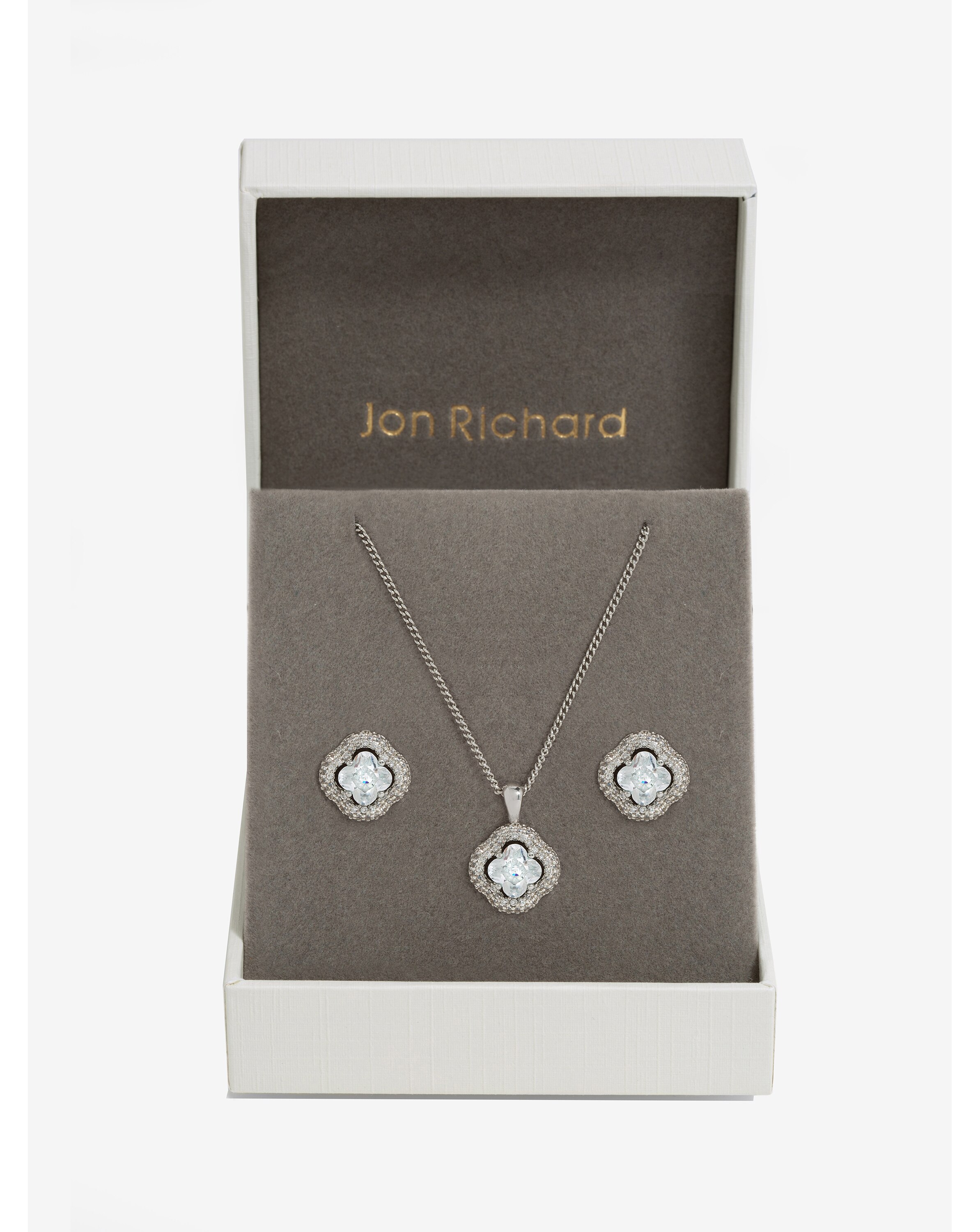 Jon Richard CZ Clover Set - Gift Boxed
