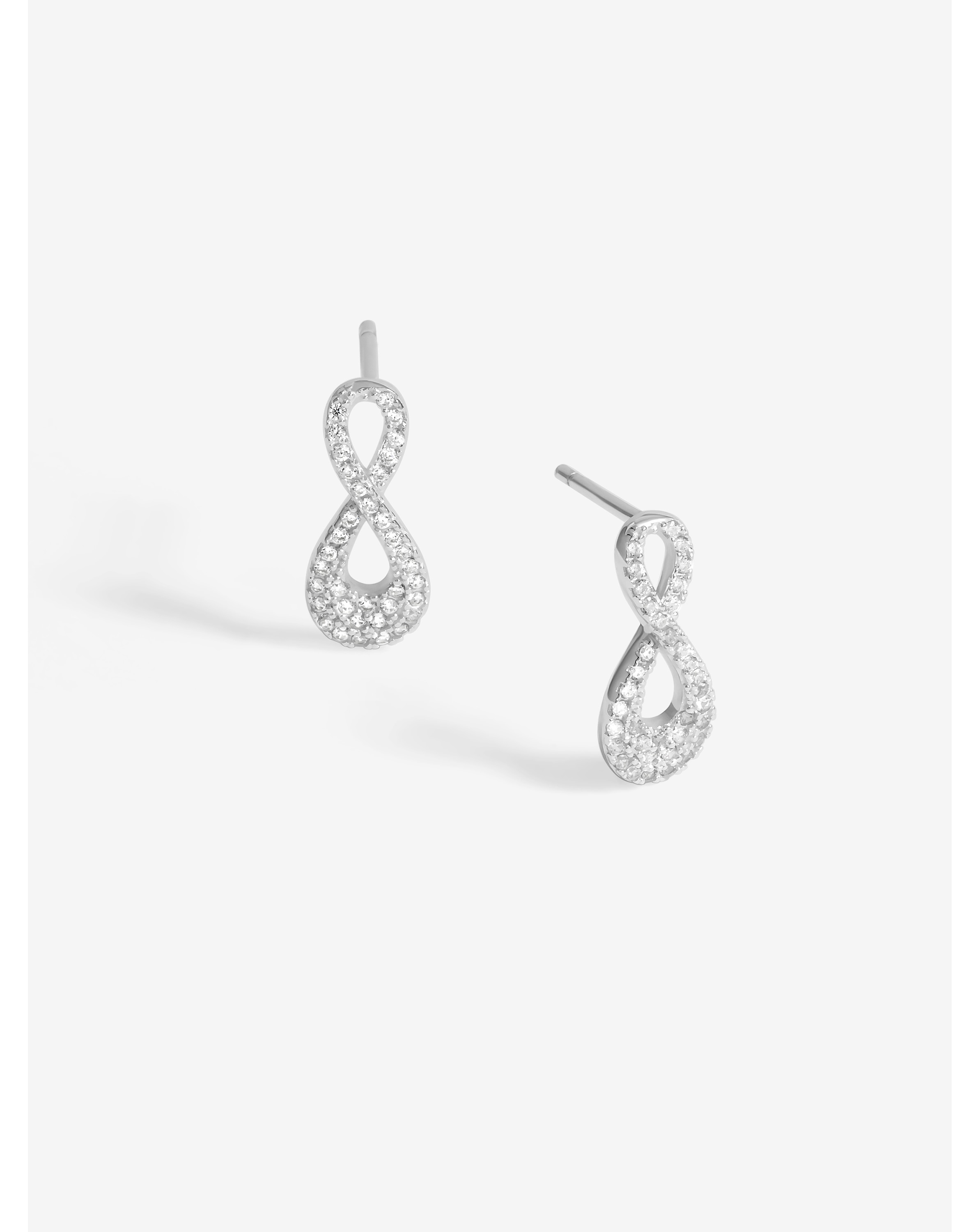 Simply Silver CZ Infinity Stud Earrings