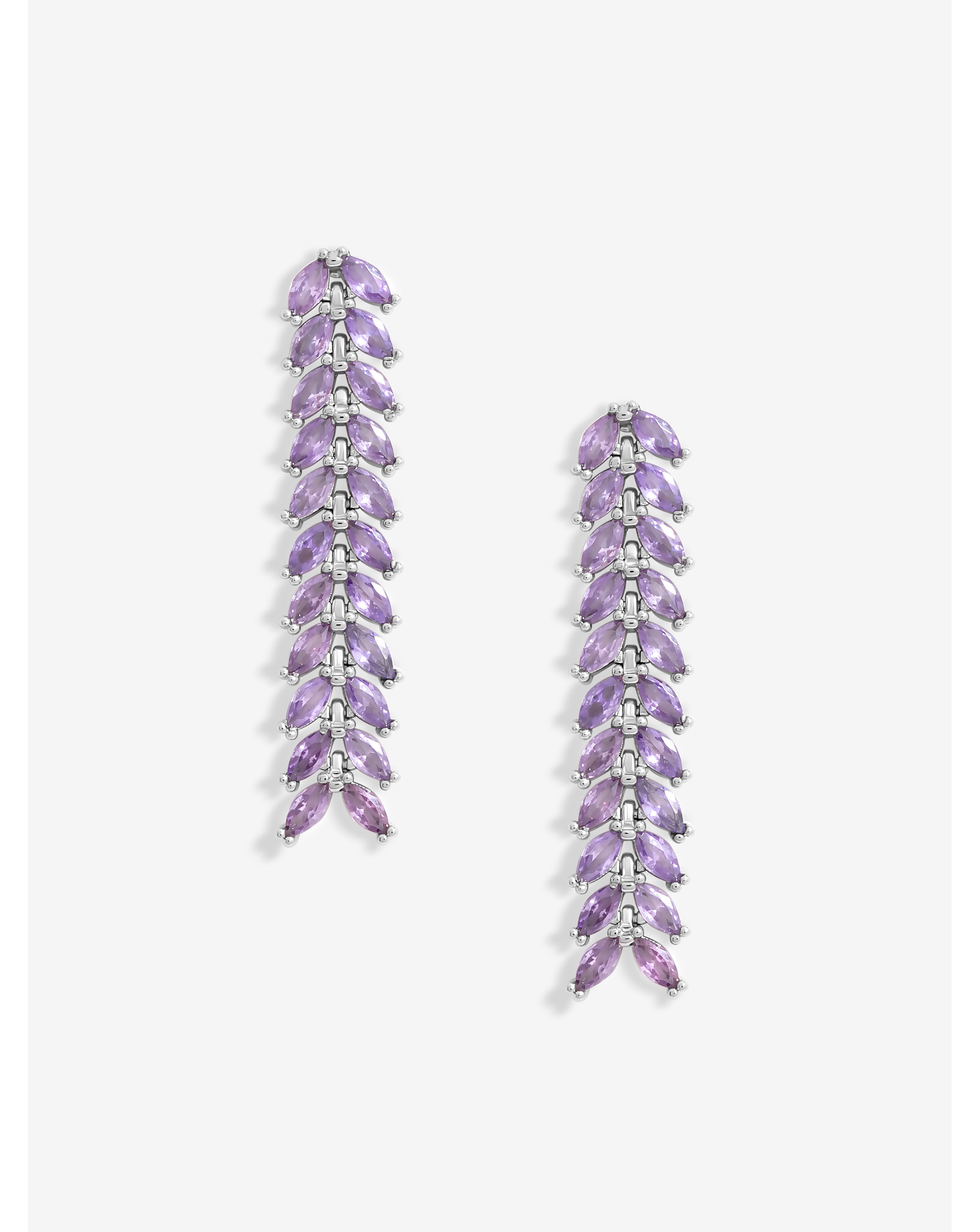 Jon Richard Lavender Leaf Earrings