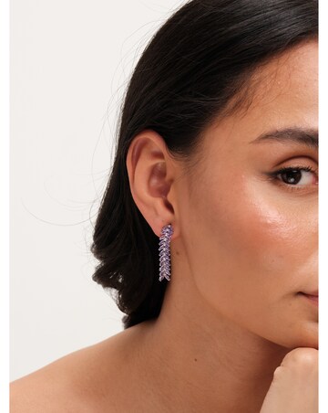 Jon Richard Rhodium Plated Lavender Leaf Earrings