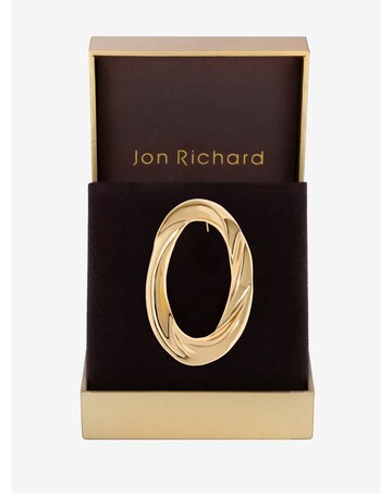 Jon Richard Gold Plated Open Polished Twist Brooch - Gift Boxed
