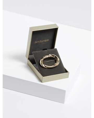 Jon Richard Gold Plated Open Polished Twist Brooch - Gift Boxed