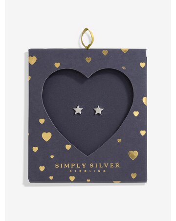 Simply Silver Sterling Silver 925 Star Stud Earrings - Gift Boxed