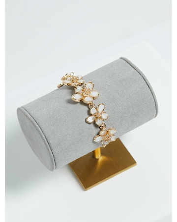 Jon Richard Gold Plated Mother Of Pearl Floral Bracelet