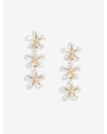Jon Richard Gold Plated Multi Floral Drop Earrings