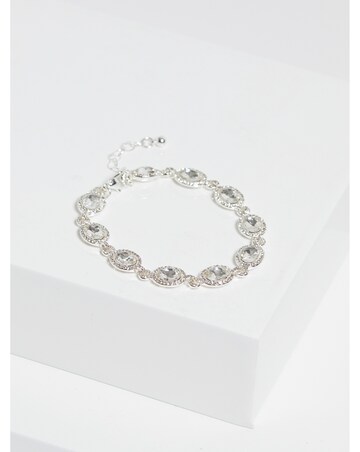 Jon Richard Silver Plated Crystal Halo Bracelet