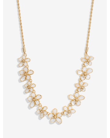 Jon Richard Gold Plated Mother Of Pearl Floral Necklace
