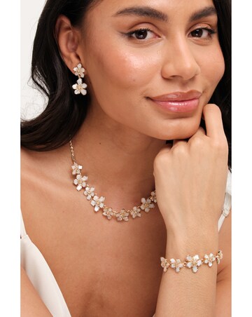 Jon Richard Gold Plated Mother Of Pearl Floral Necklace