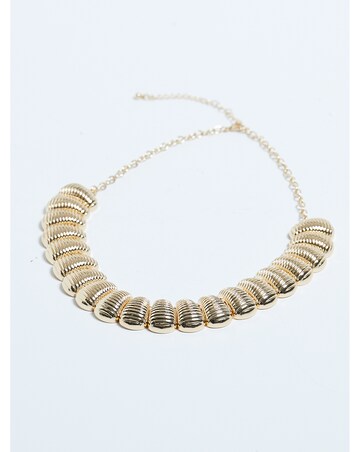 Mood Gold Polished Ridged Collar Necklace