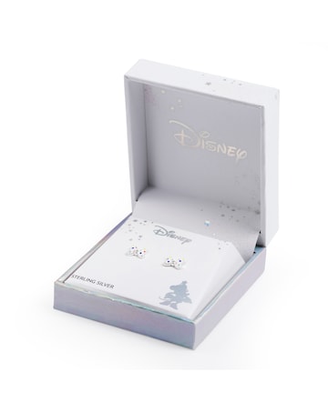 Sterling Silver Minnie Mouse Polka Dot Bow Stud Earrings