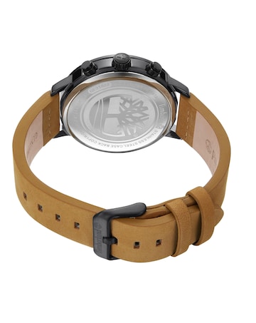 Timberland Black Mutli Dial Tan Leather Strap Watch