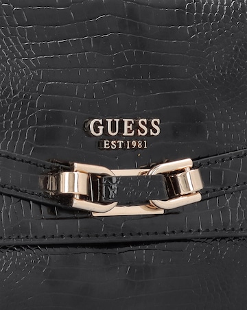 Guess Silvye Black Moc Croc Shoulder Bag