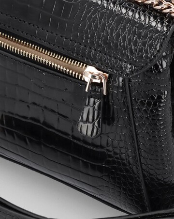 Guess Silvye Black Moc Croc Shoulder Bag
