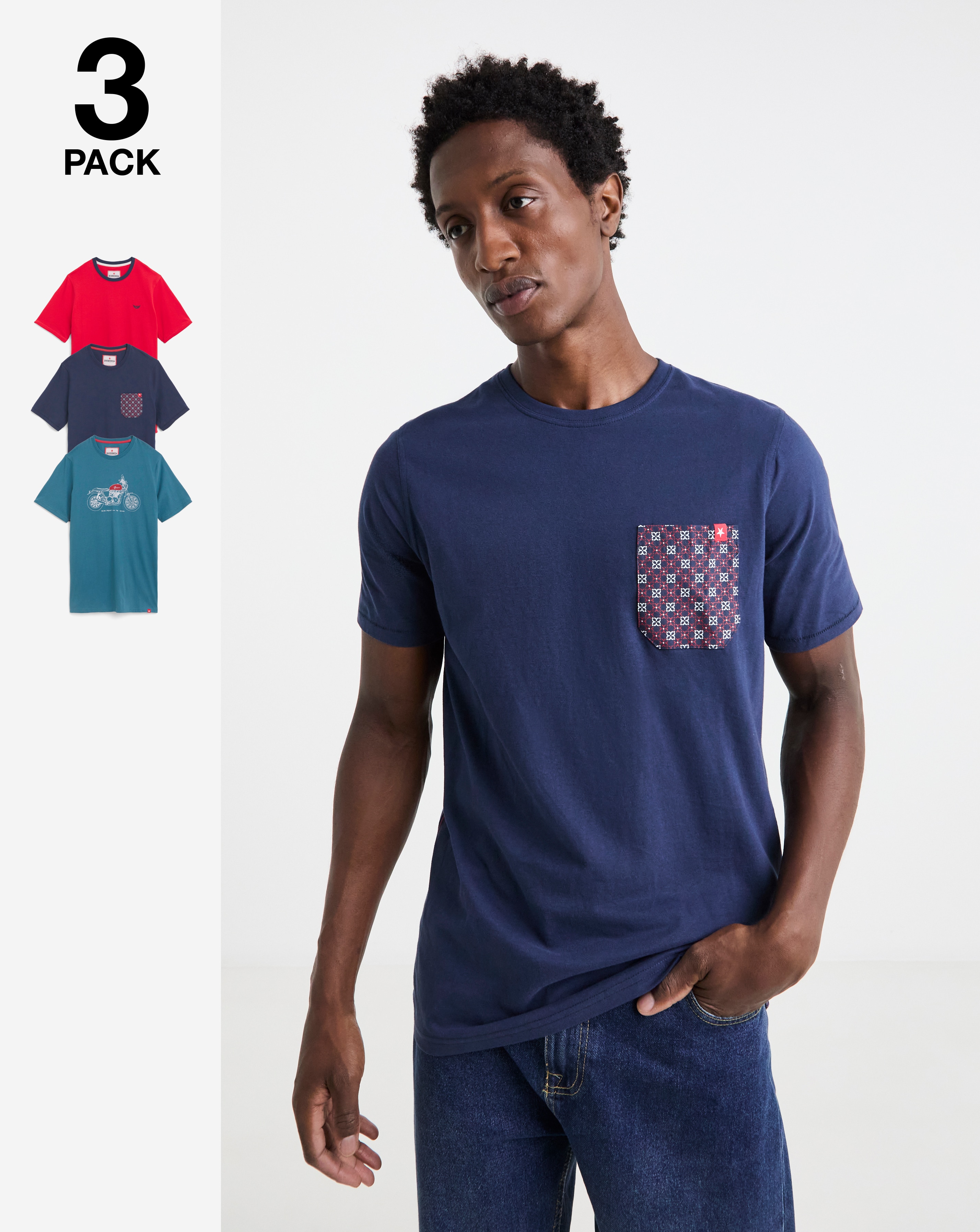 Joe Browns 3 Pack T-Shirts Long Length