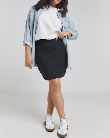 Simply Be Black Value Jersey Tube Mini Skirt