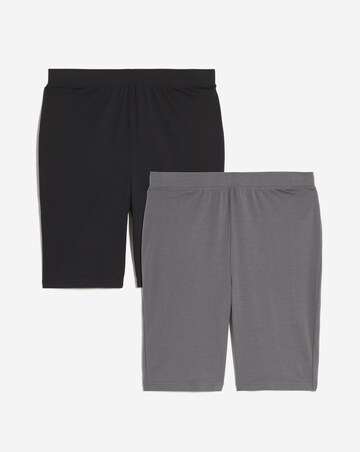 Simply Be 2 Pack Black/ Charcoal Cycling Shorts