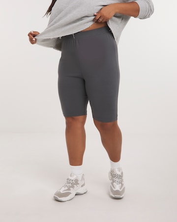 Simply Be 2 Pack Black/ Charcoal Cycling Shorts