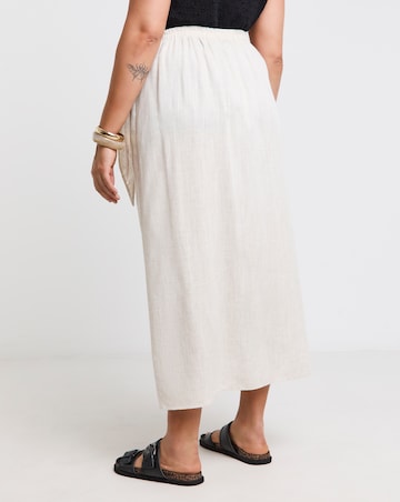 Simply Be Natural Linen Wrap Midaxi Skirt
