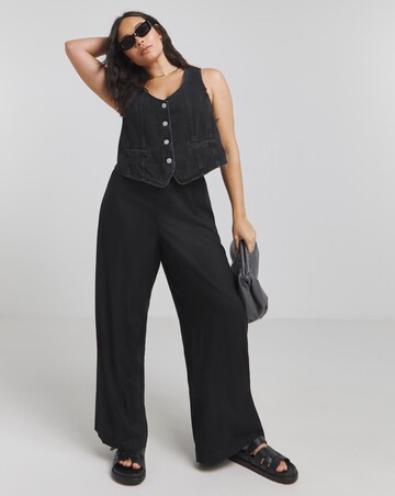 Simply Be Black Wide Leg Trousers