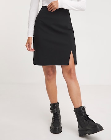 Bengaline Super Stretch Side Split Mini Skirt