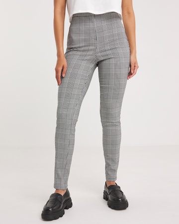 Checked High Waisted Skinny Trousers in Stretch