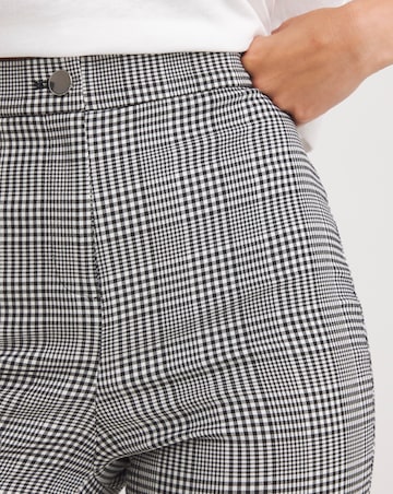 Checked High Waisted Skinny Trousers in Stretch