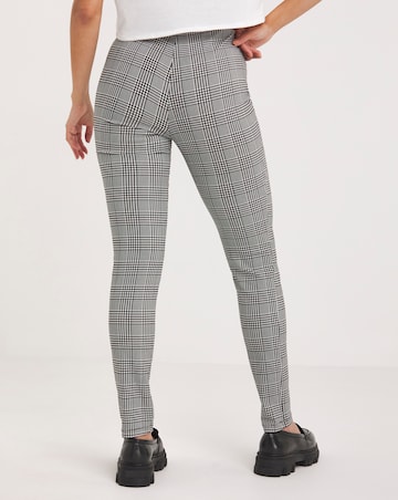 Checked High Waisted Skinny Trousers in Stretch