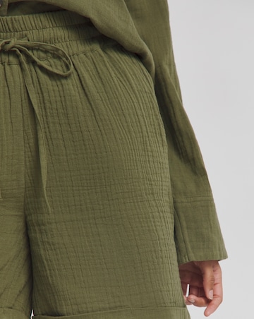 Simply Be Khaki Cheesecloth Shorts